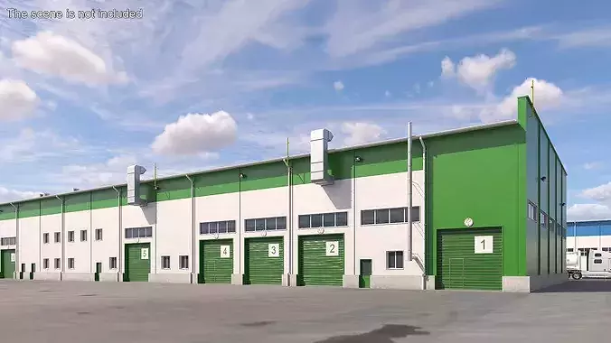 Production and Storage Building Large Scale 3D model 2