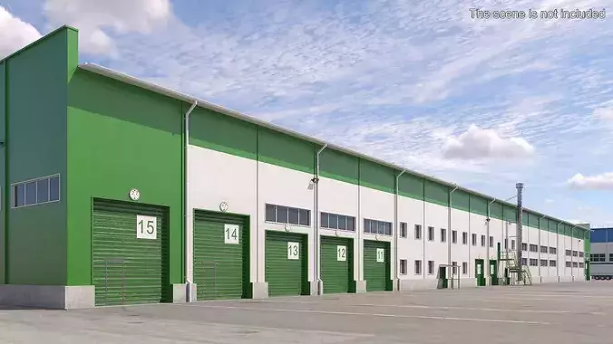 Production and Storage Building Large Scale 3D model