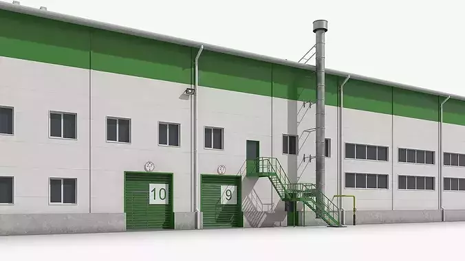 Production and Storage Building Large Scale 3D model 5
