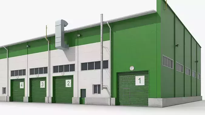 Production and Storage Building Large Scale 3D model 7