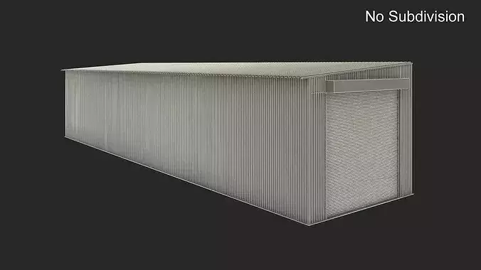 Separate Industrial Garage Building 3D model 7