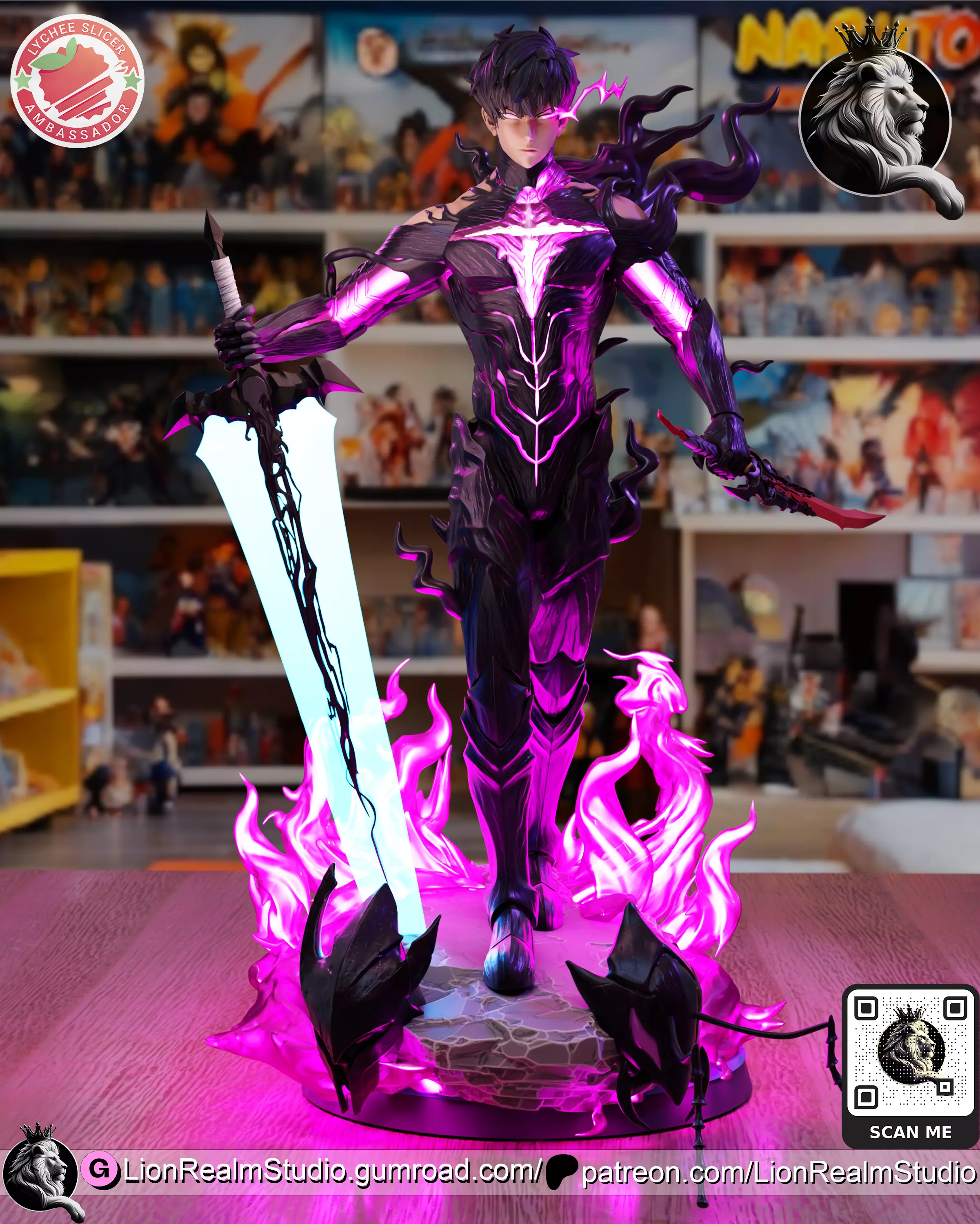 Sung Jinwoo Solo Leveling Shadow Monarch Anime Figurine STL 3D print model