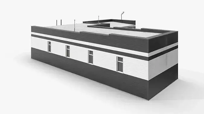 Commercial Facility with Garages 3D model 6