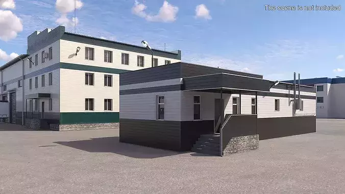 Commercial Facility with Garages 3D model 3