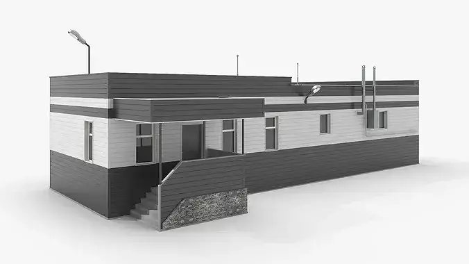 Commercial Facility with Garages 3D model 5