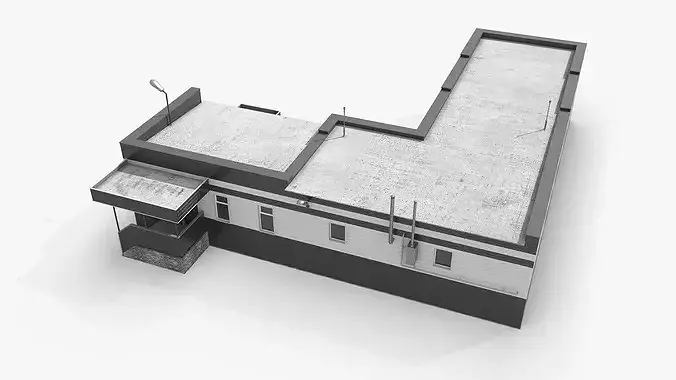 Commercial Facility with Garages 3D model 7