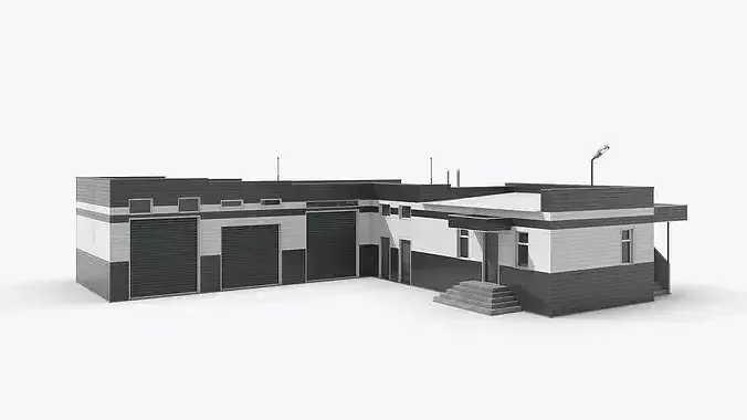 Commercial Facility with Garages 3D model