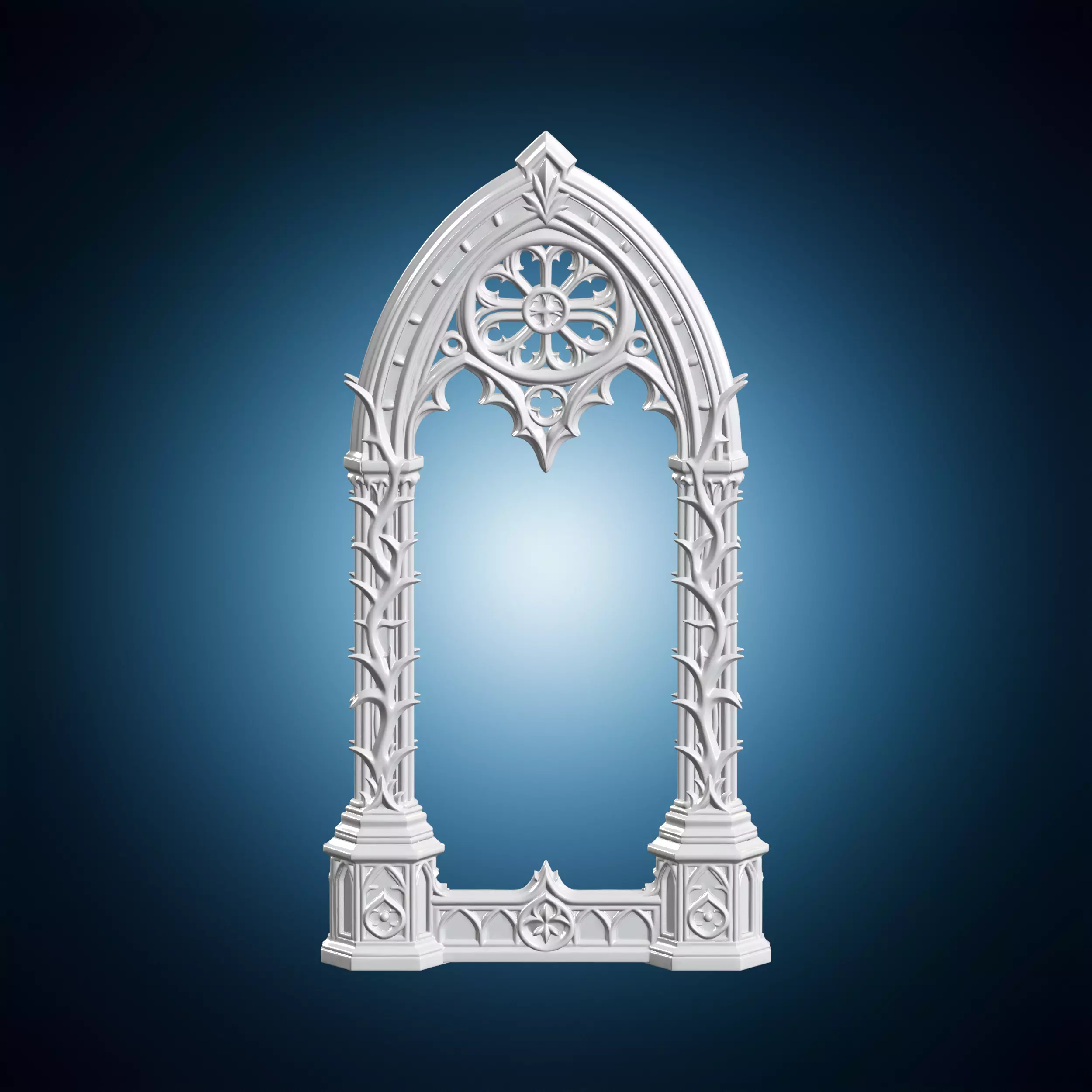 Gothic Arch Frame Thorned Window Codex 3D Print Model 3D print model
