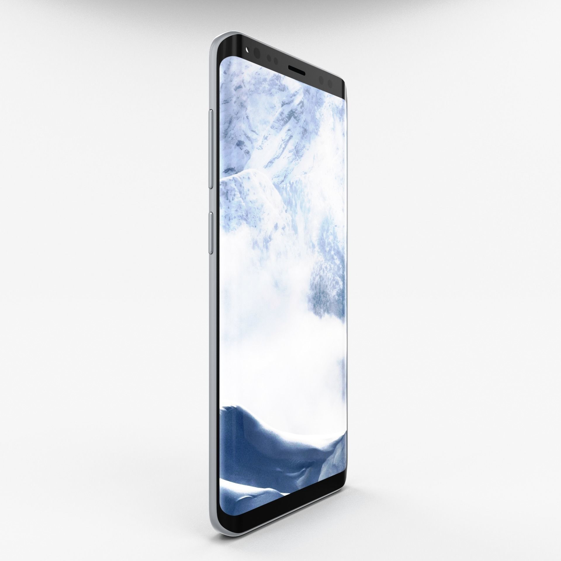 Samsung Galaxy S8 Arctic Silver Low-poly 3D model_11