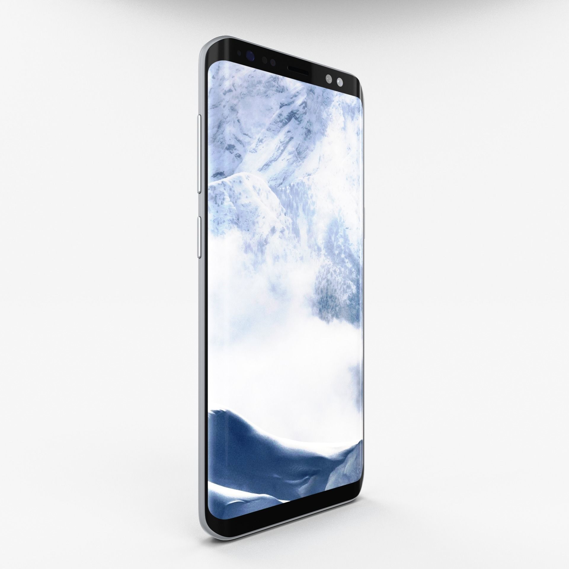 Samsung Galaxy S8 Arctic Silver Low-poly 3D model_10