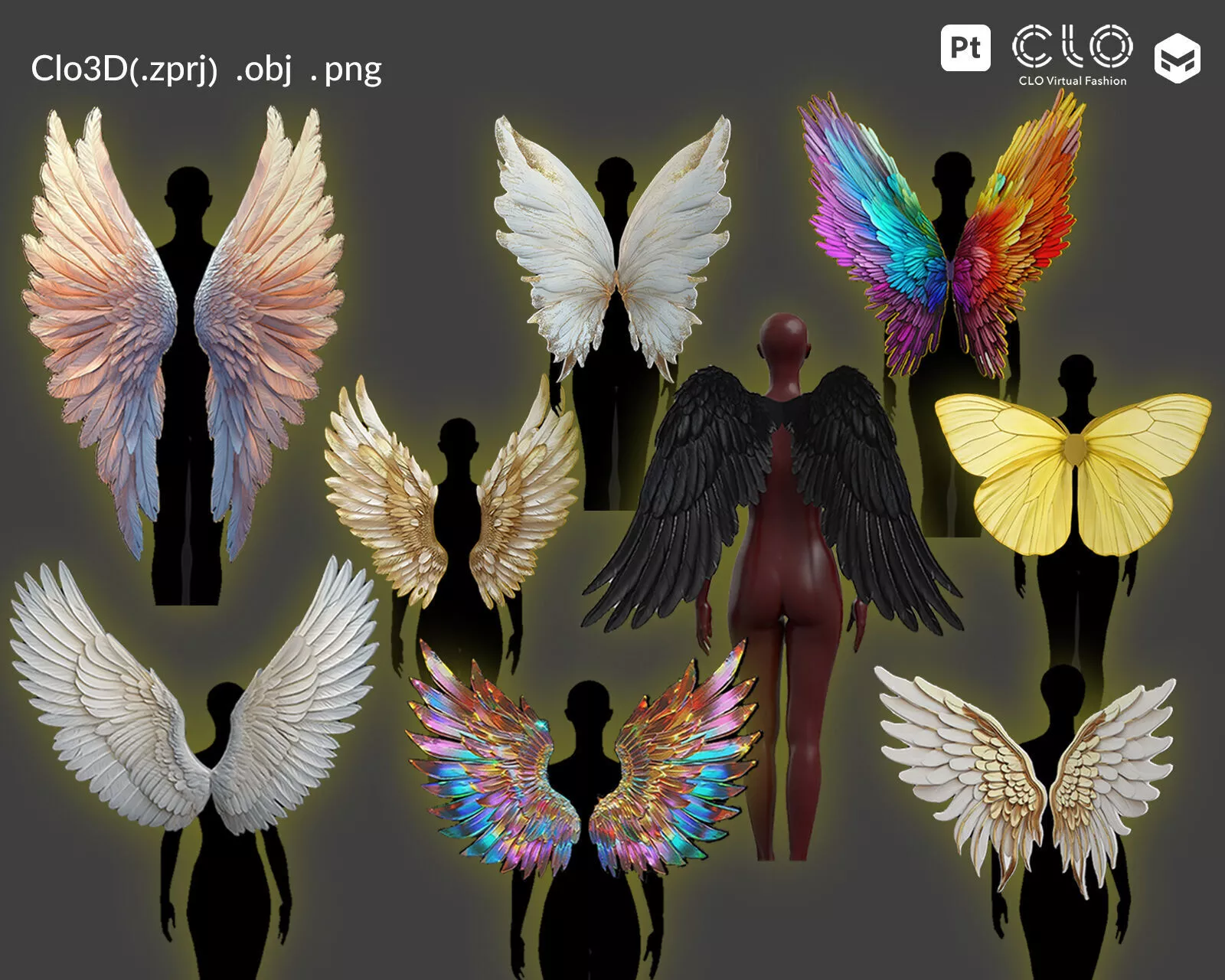 Fantasy Wing Collection High Quality 3D Wing Set 3D model