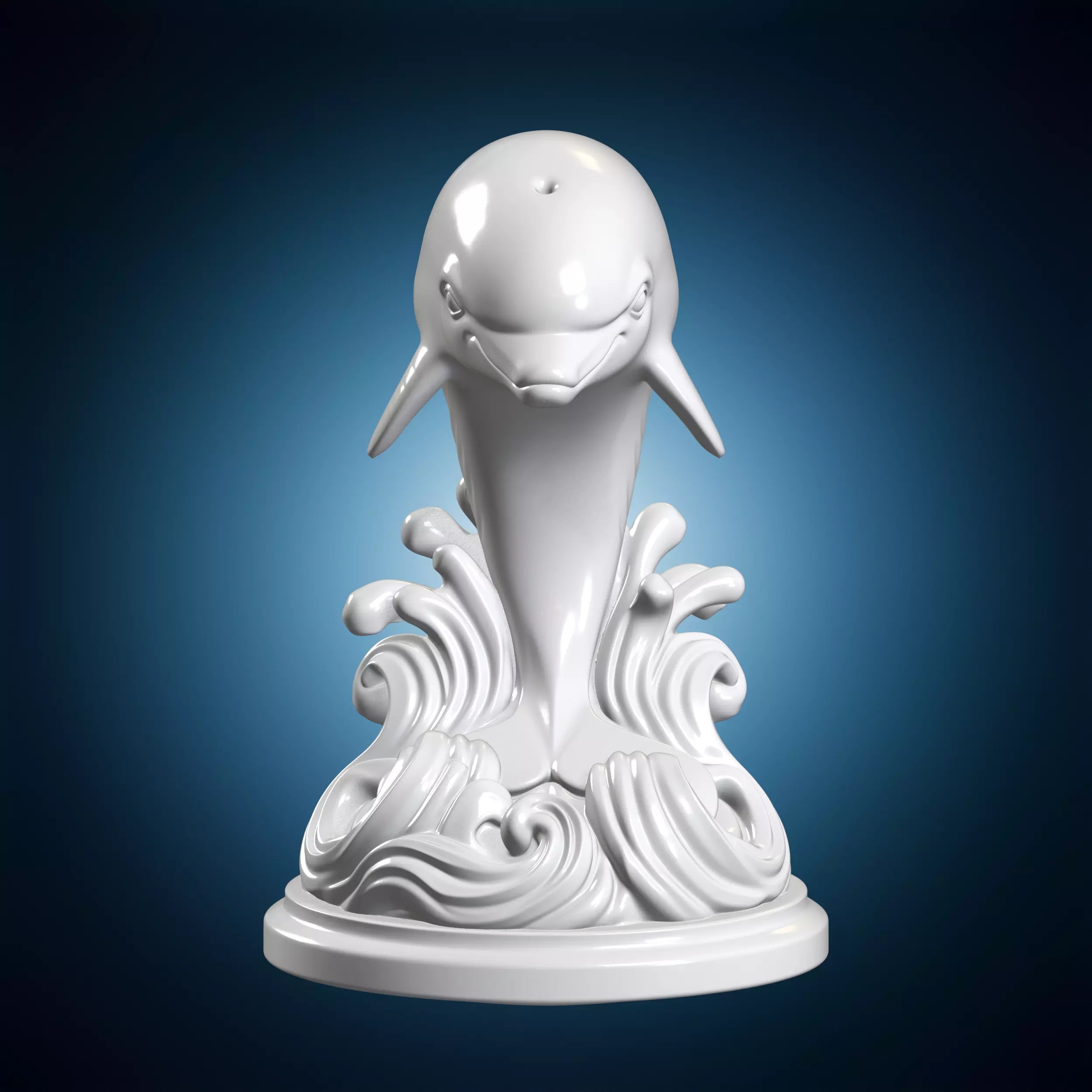 Dolphin Wave Emblem Printable Model 3D Print Model 3D print model