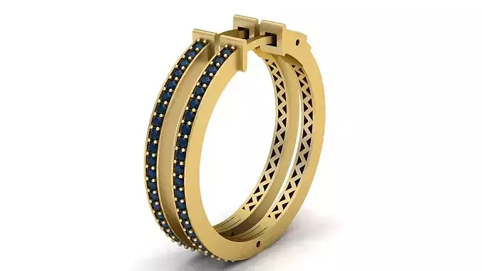 Diamond hoop earring 025