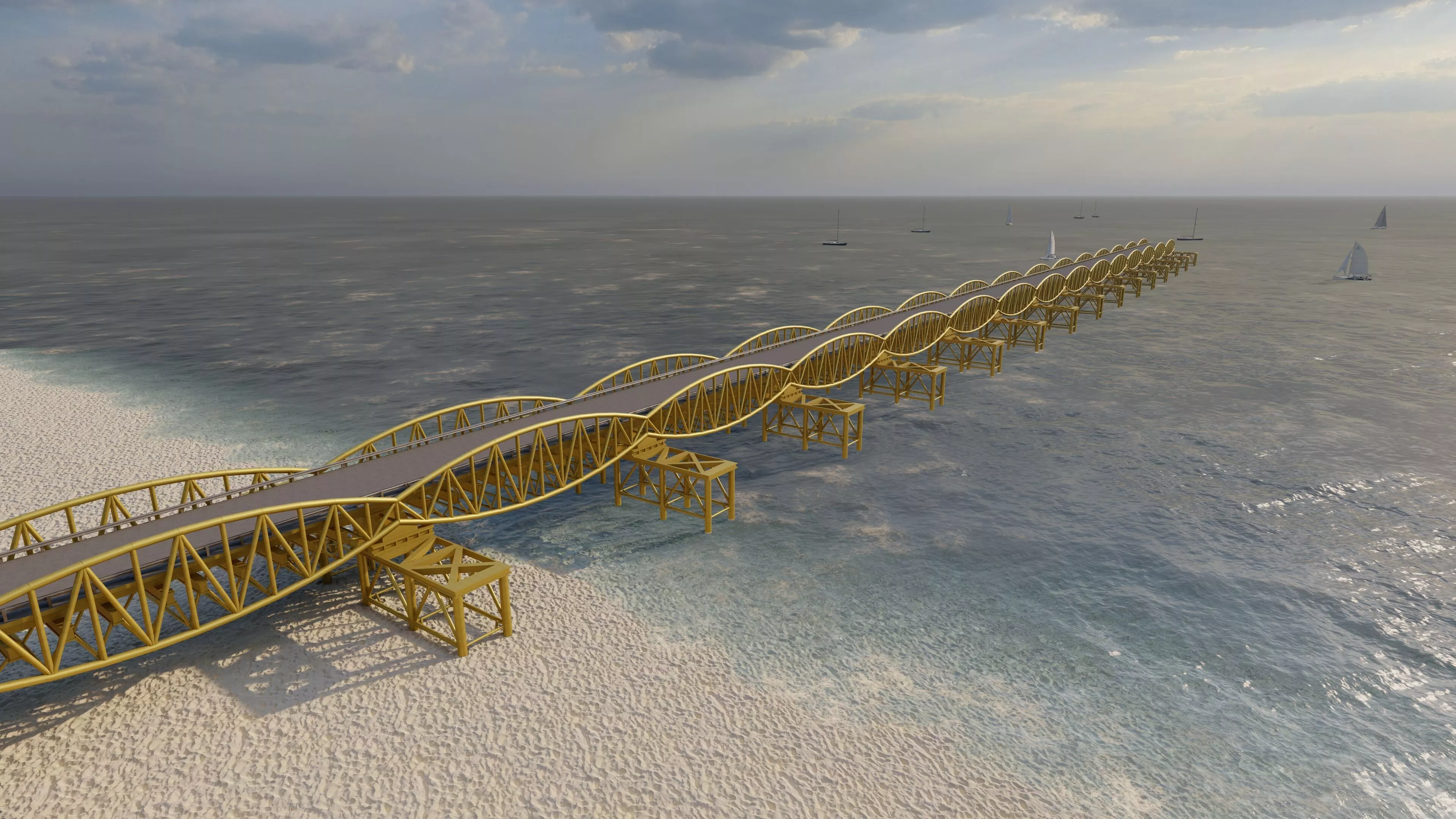 Structural engineering of Metal bridge structure 3D model