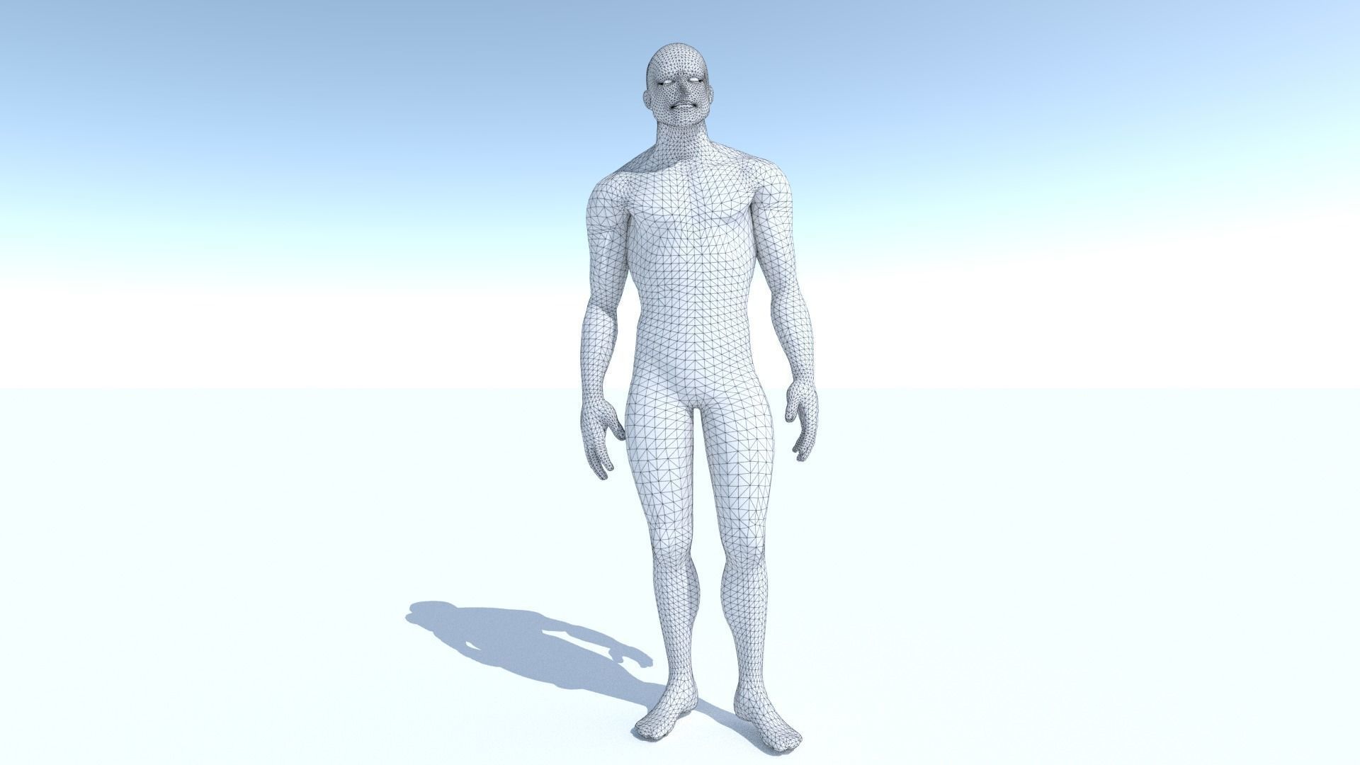 Human Base Male Character Low-poly 3D model_9