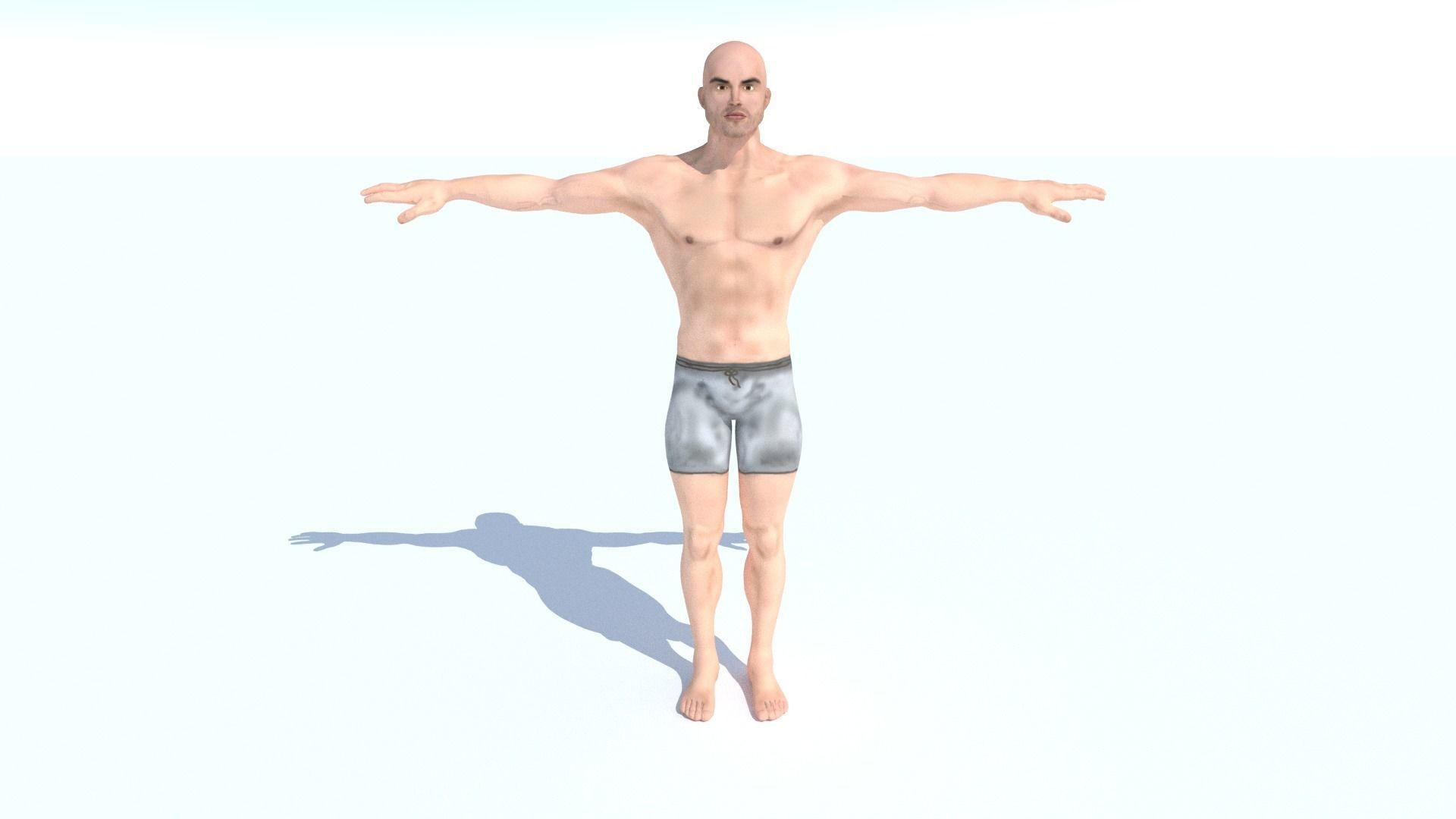 Human Base Male Character Low-poly 3D model_2