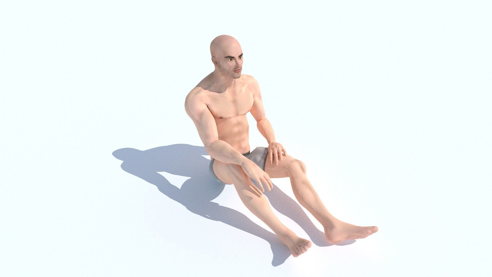 Human Base Male Character Low-poly 3D model_6