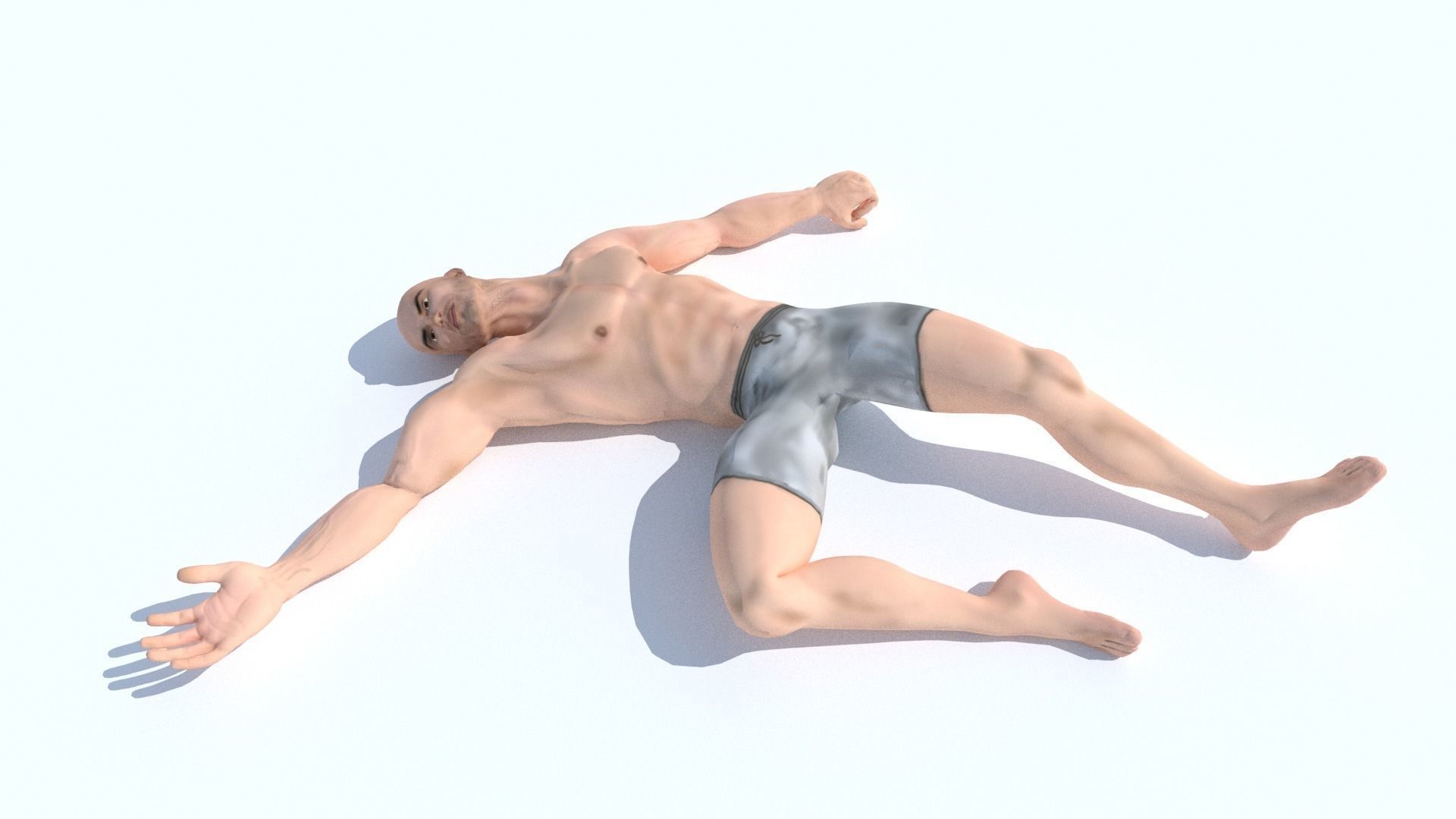 Human Base Male Character Low-poly 3D model_3