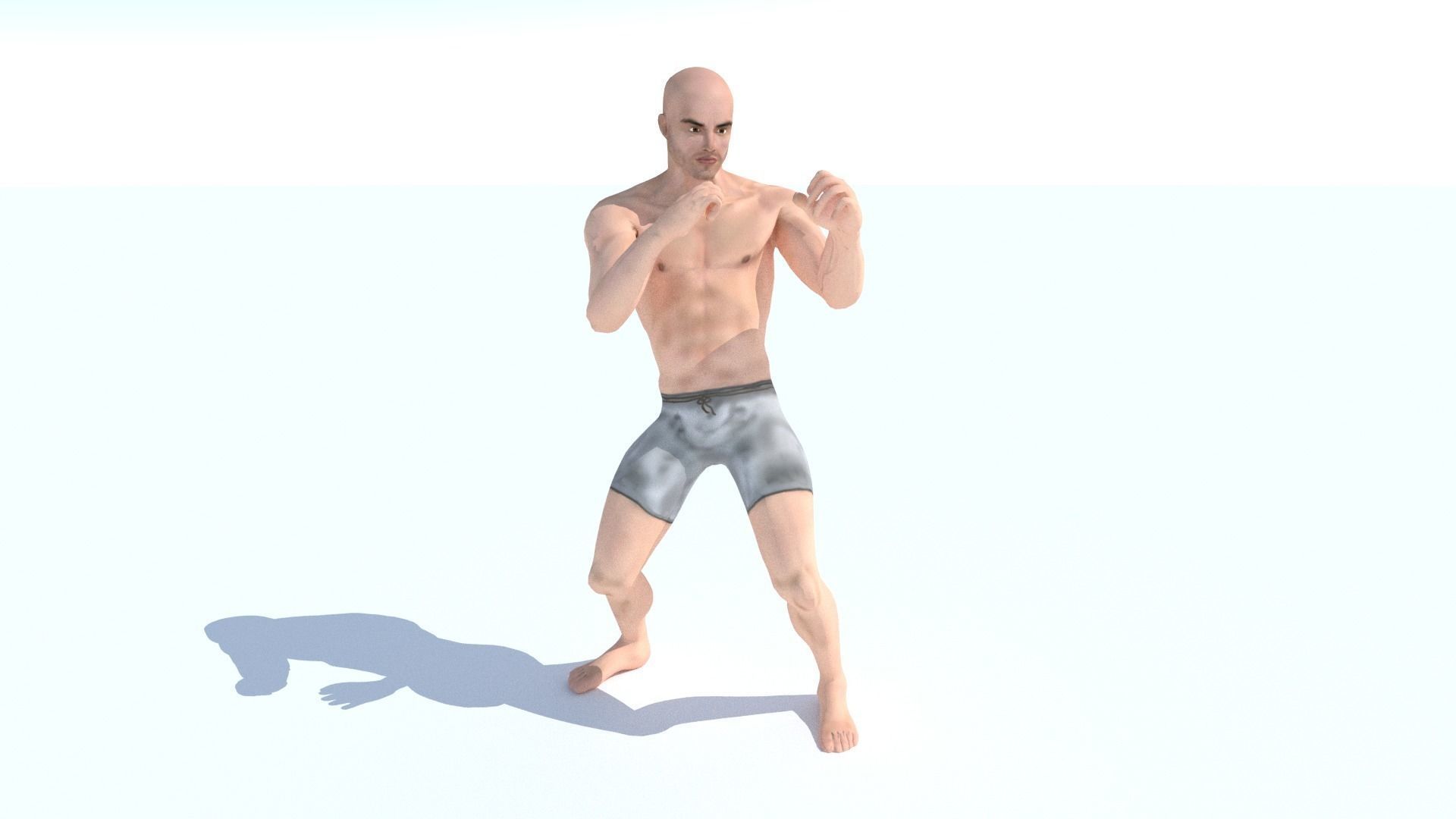 Human Base Male Character Low-poly 3D model_5