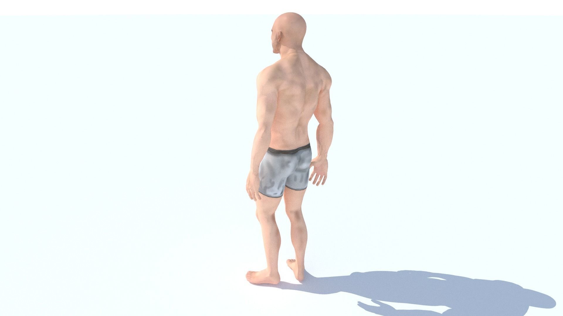 Human Base Male Character Low-poly 3D model_4