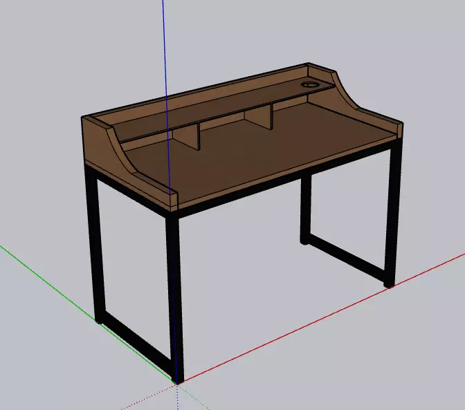 Industrial Desk type H 3D model 3D model