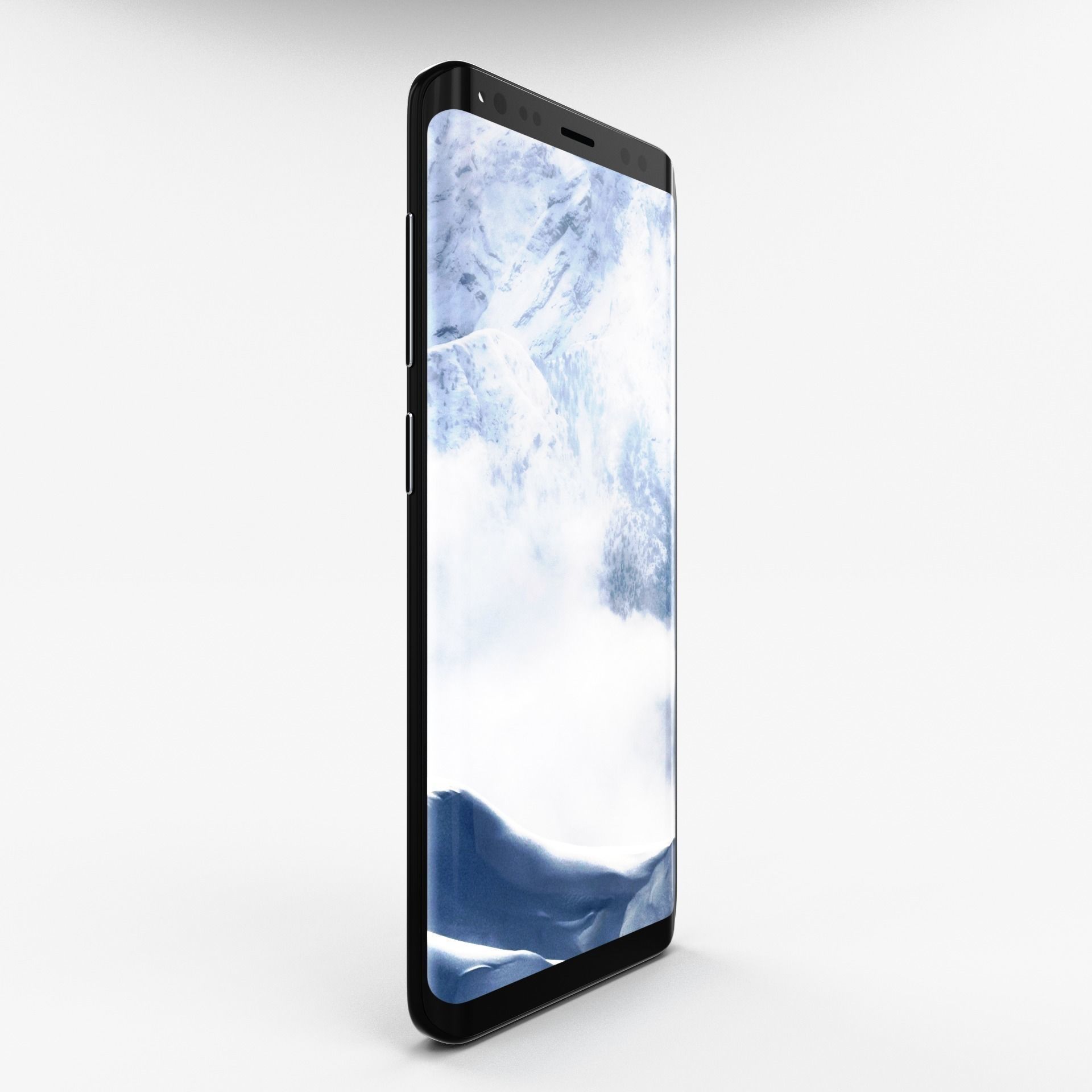 Samsung Galaxy S8 Midnight Black Low-poly 3D model_4