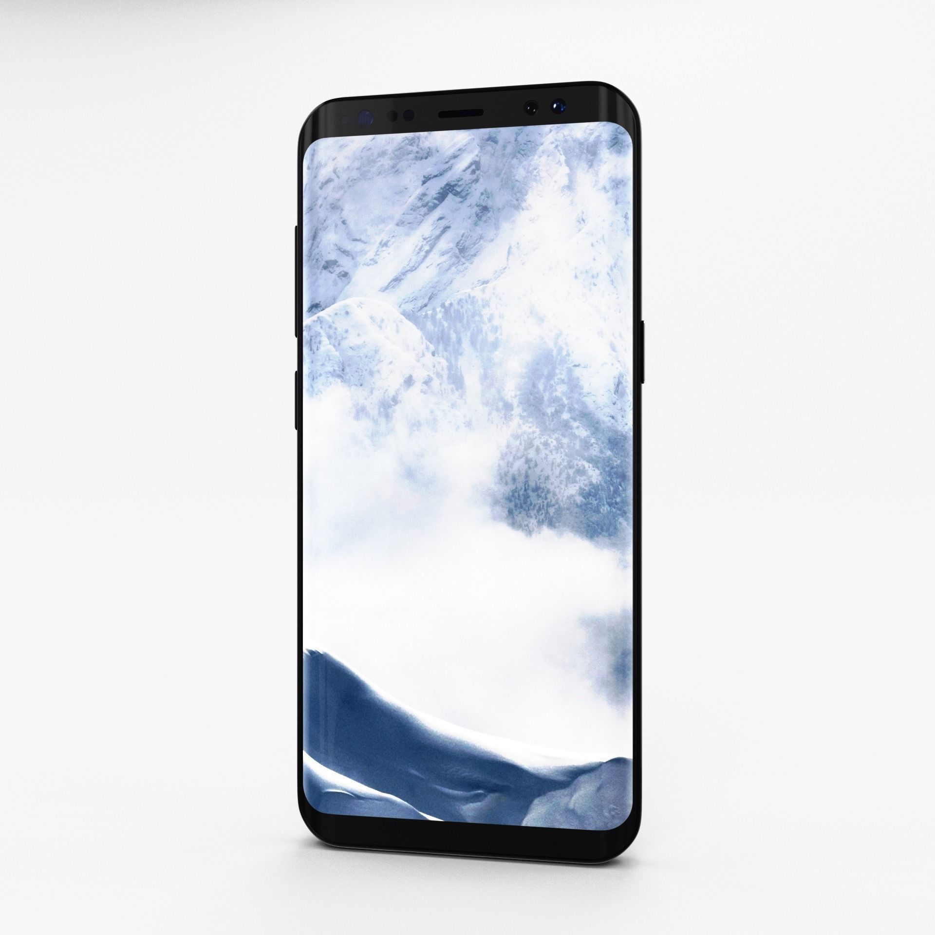 Samsung Galaxy S8 Midnight Black Low-poly 3D model_8