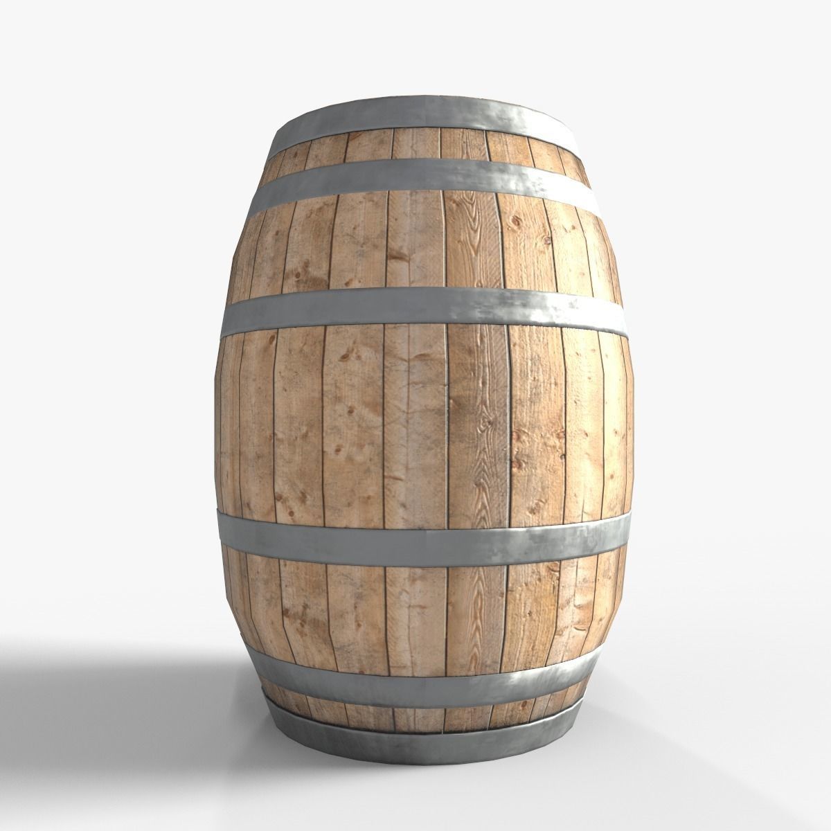 Wooden barrel 3D model_2