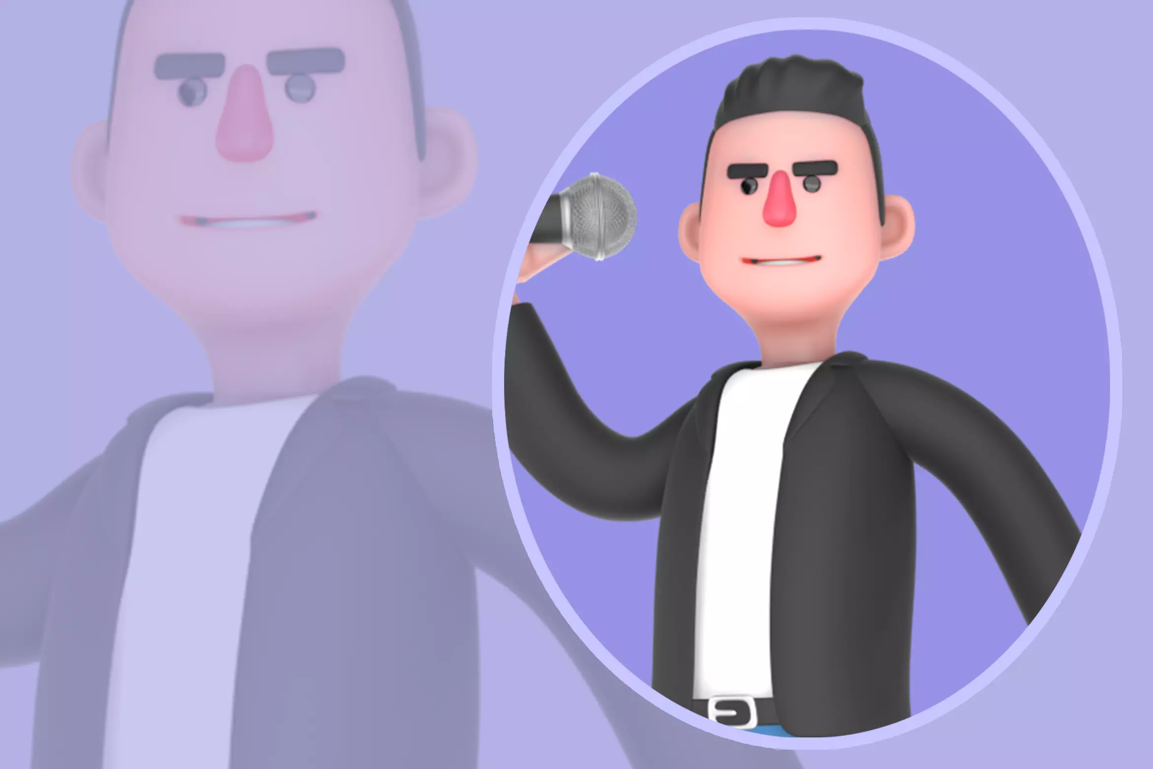 Stylized 3D Singer Character - Cartoon Energetic Vocal 3D model