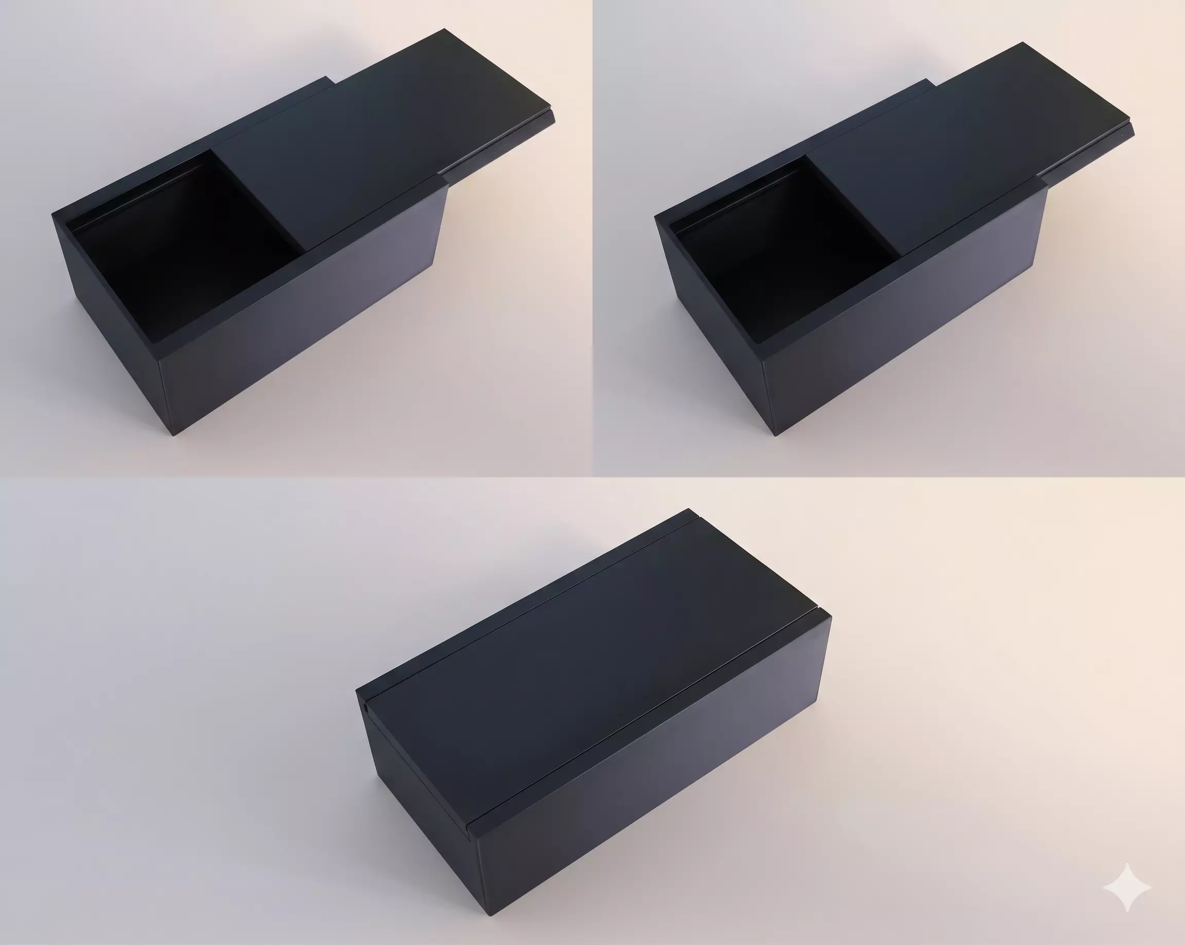 Modern Sliding Lid Storage Box 3D model