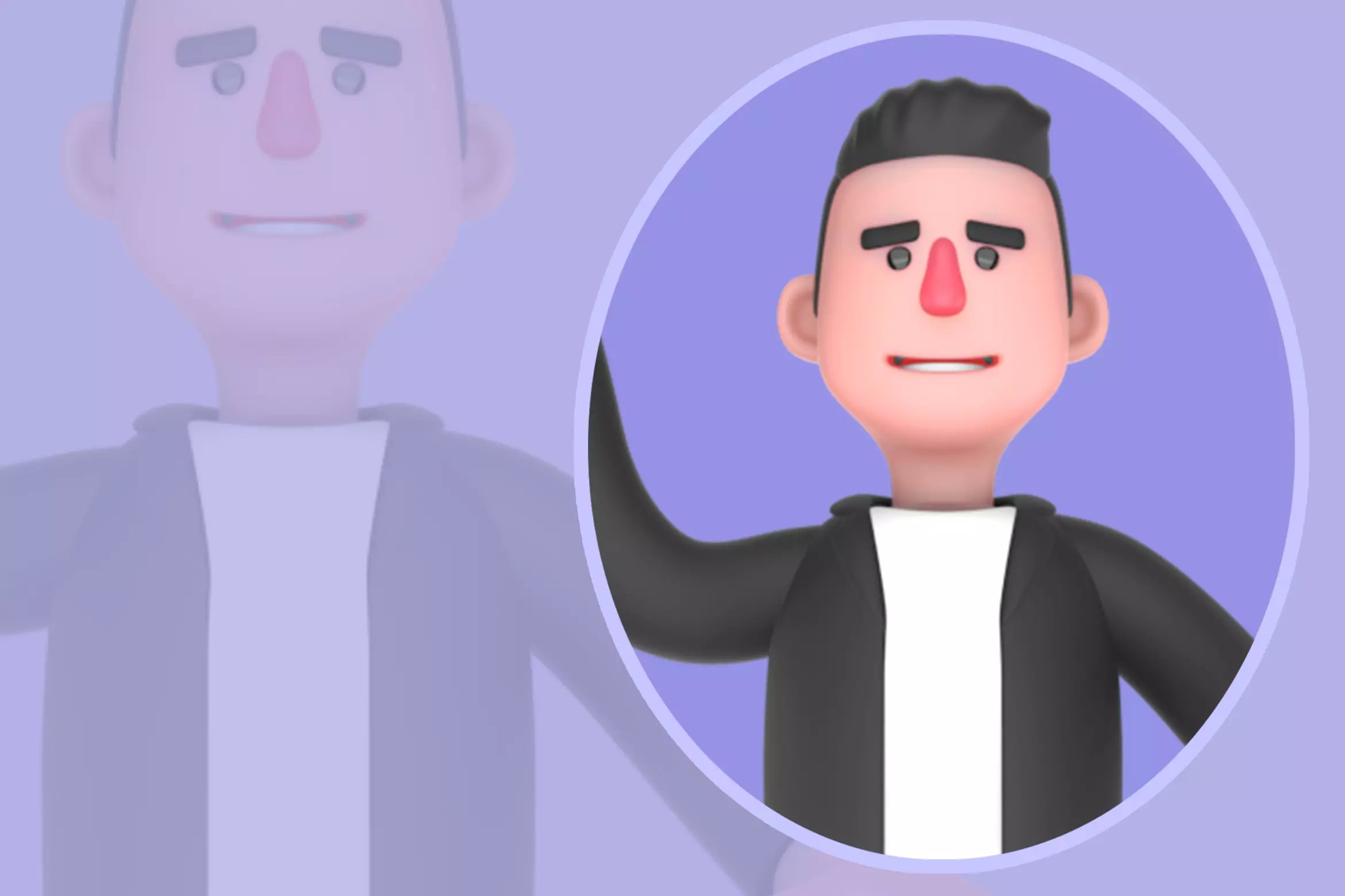 Stylized 3D Singer Character - Cartoon OK Gesture 3D model