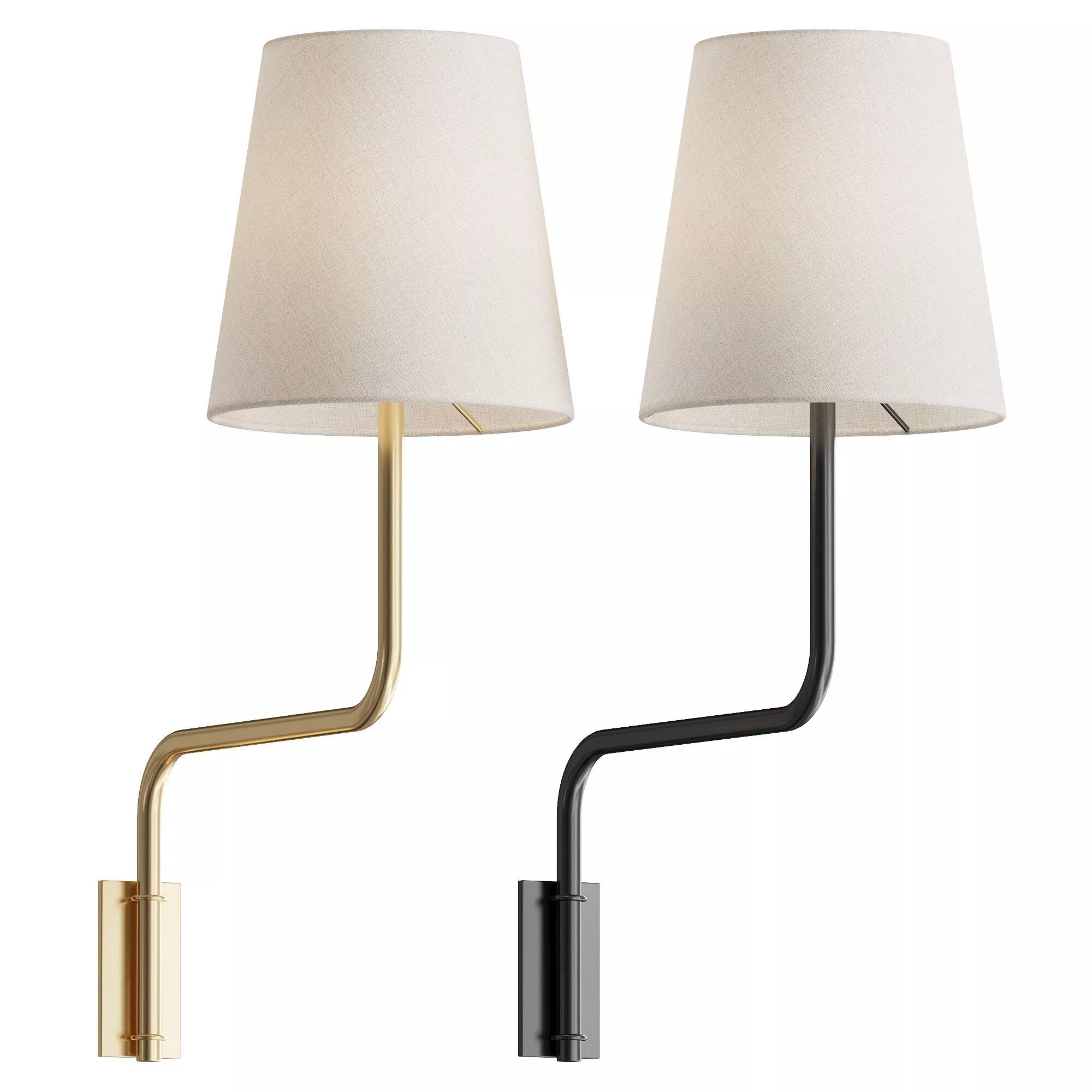 Swedish Designer Wall Light Brass Fabri Sweden 1940s 3D model