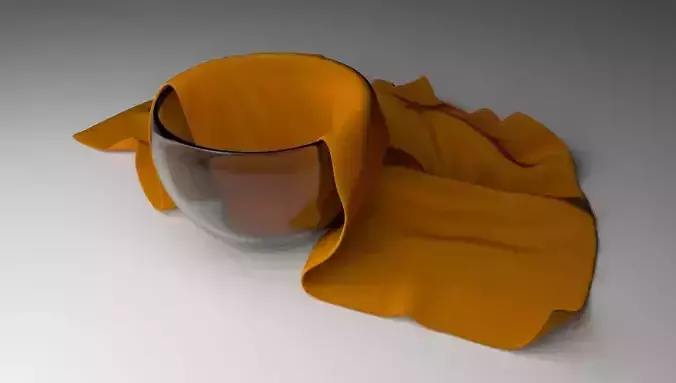 Glass Bowl With Cleaning Towel 3D print model
