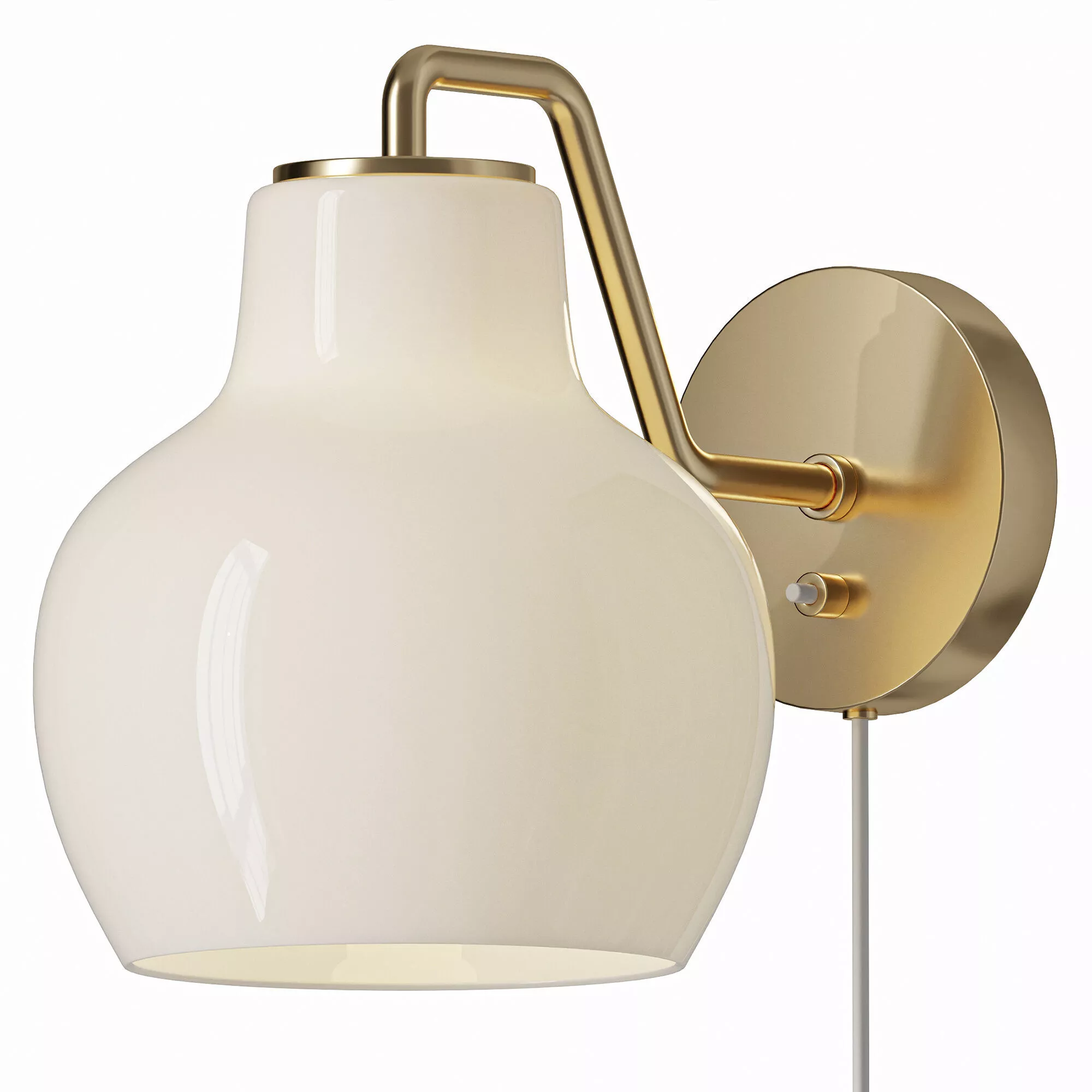 Louis Poulsen VL Ring Crown Brass Opal Glass Wall Light 3D model