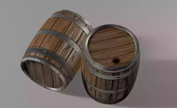 Wooden barrel 3d model
