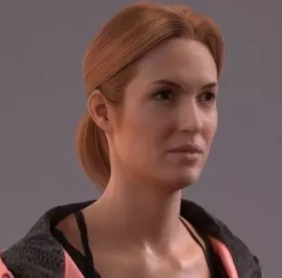 European woman jogging in sportive clothing 3D model_0