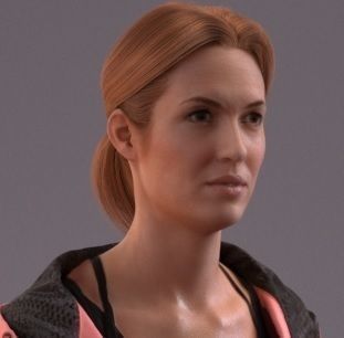 European woman jogging in sportive clothing 3D model