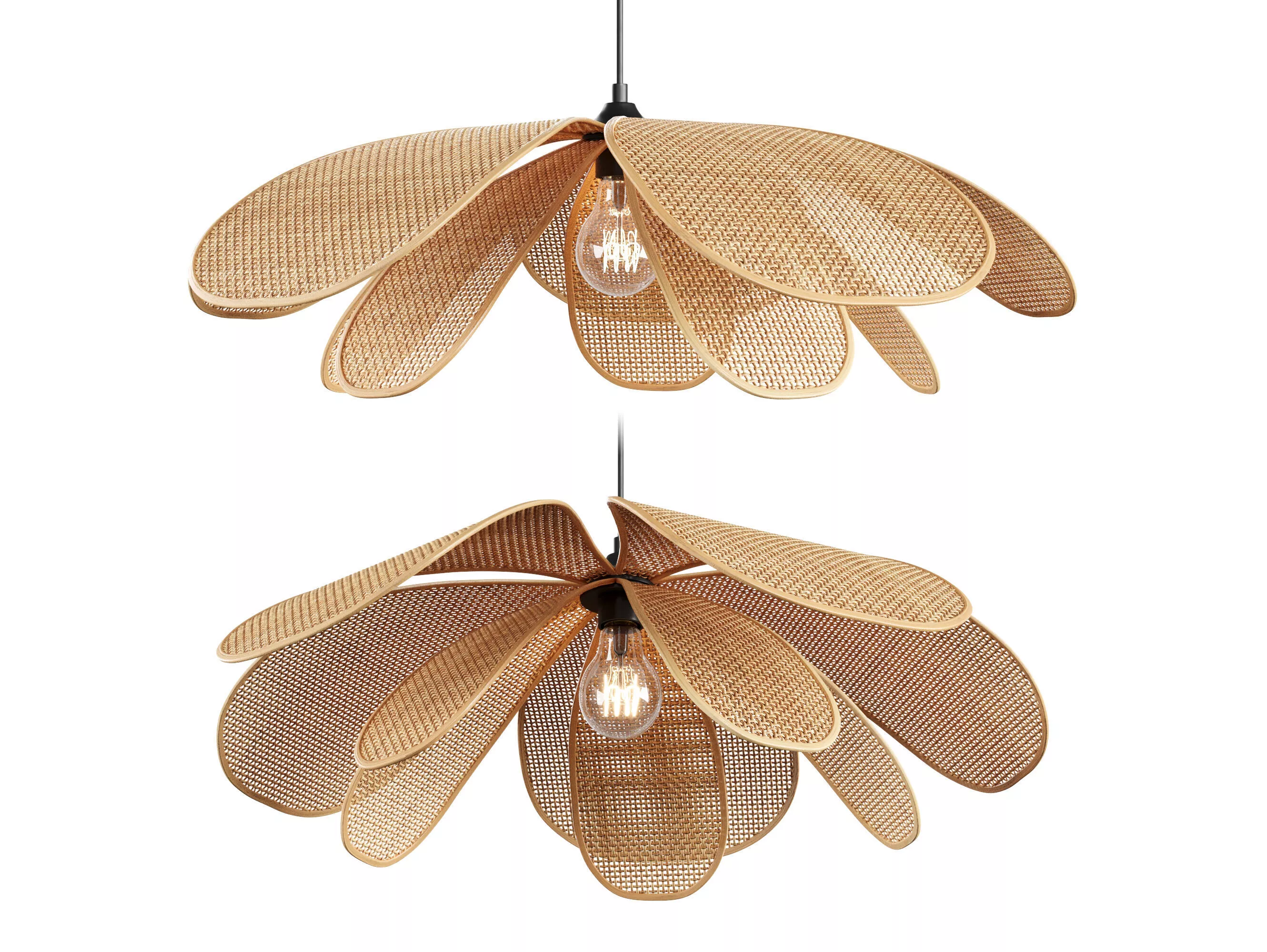 Natural Wabi Sabi rattan lamp by Lilly Lula 3D model