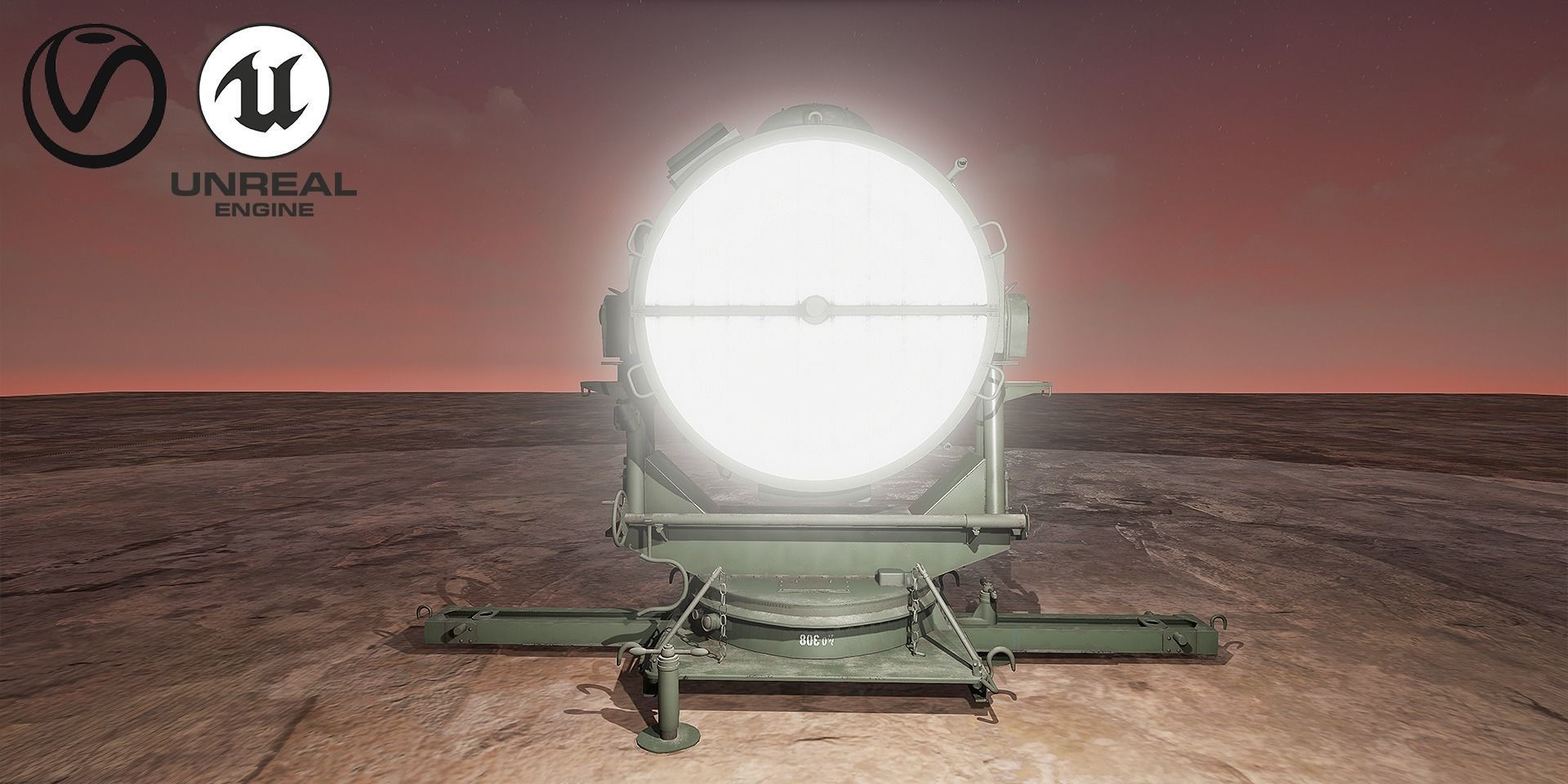 150cm Flak Scheinwerfer Searchlight 3D model_5