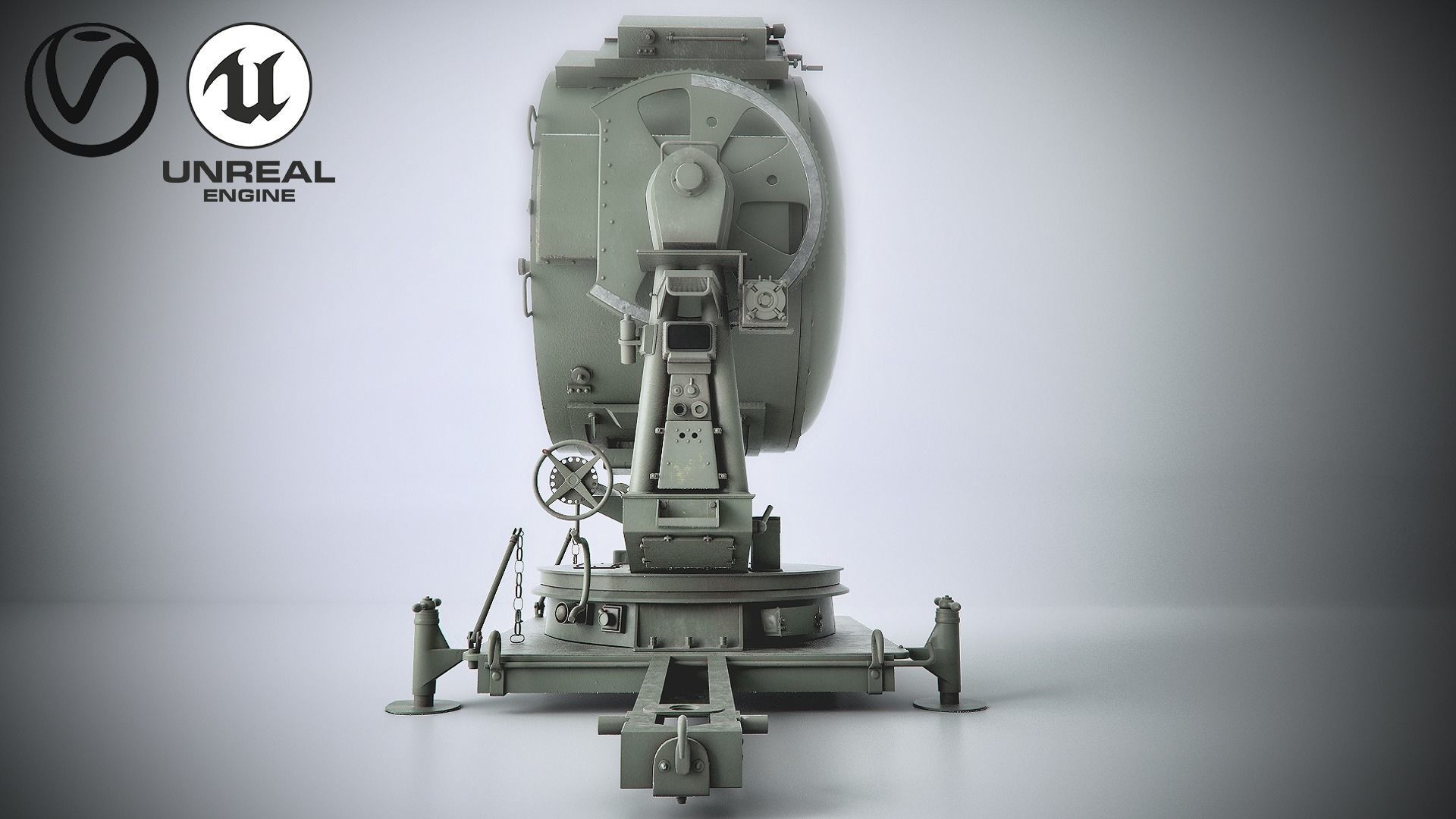150cm Flak Scheinwerfer Searchlight 3D model_1