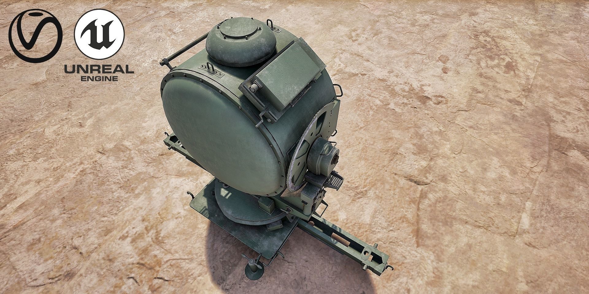 150cm Flak Scheinwerfer Searchlight 3D model_3