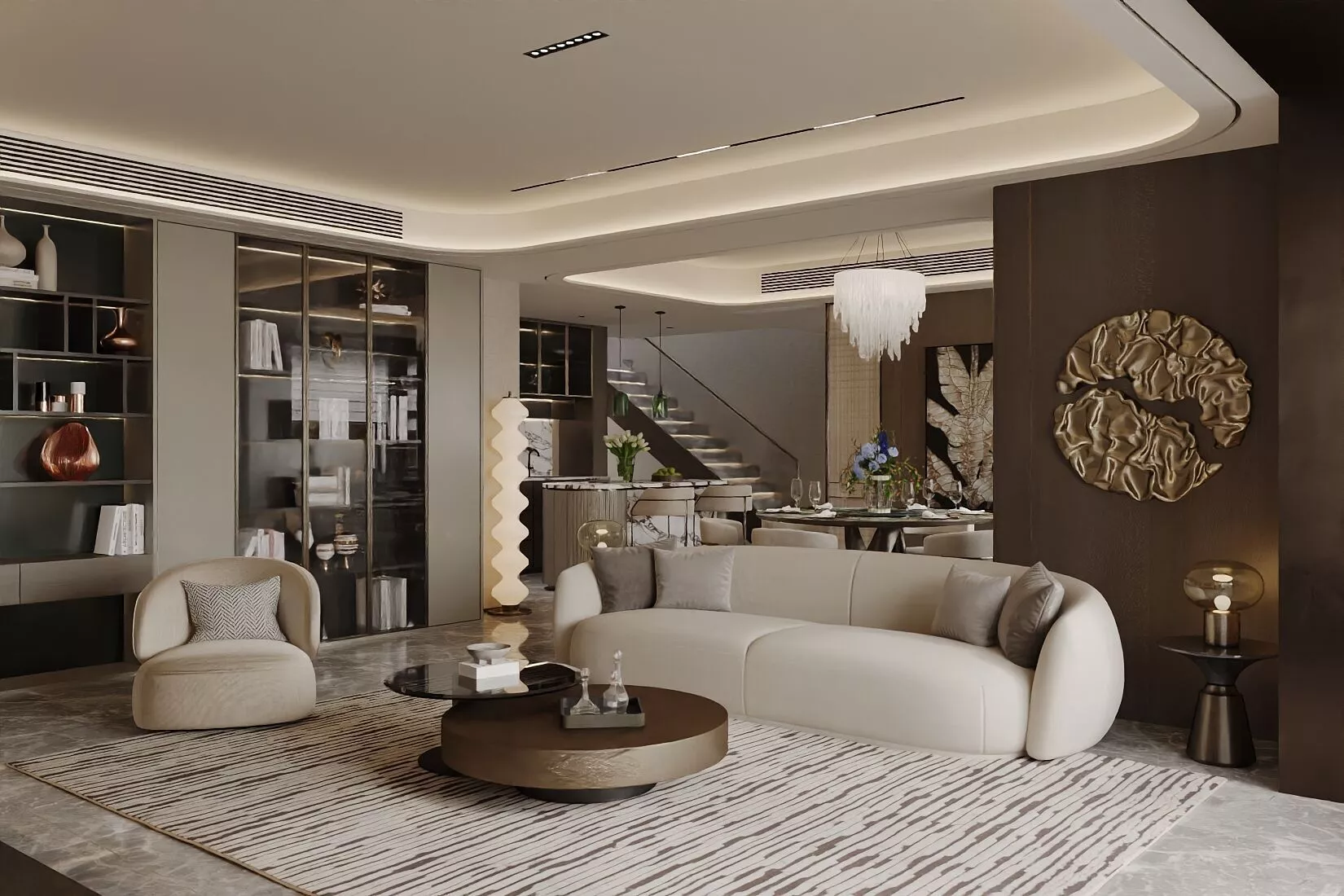 Italian-style living and dining room 3D model