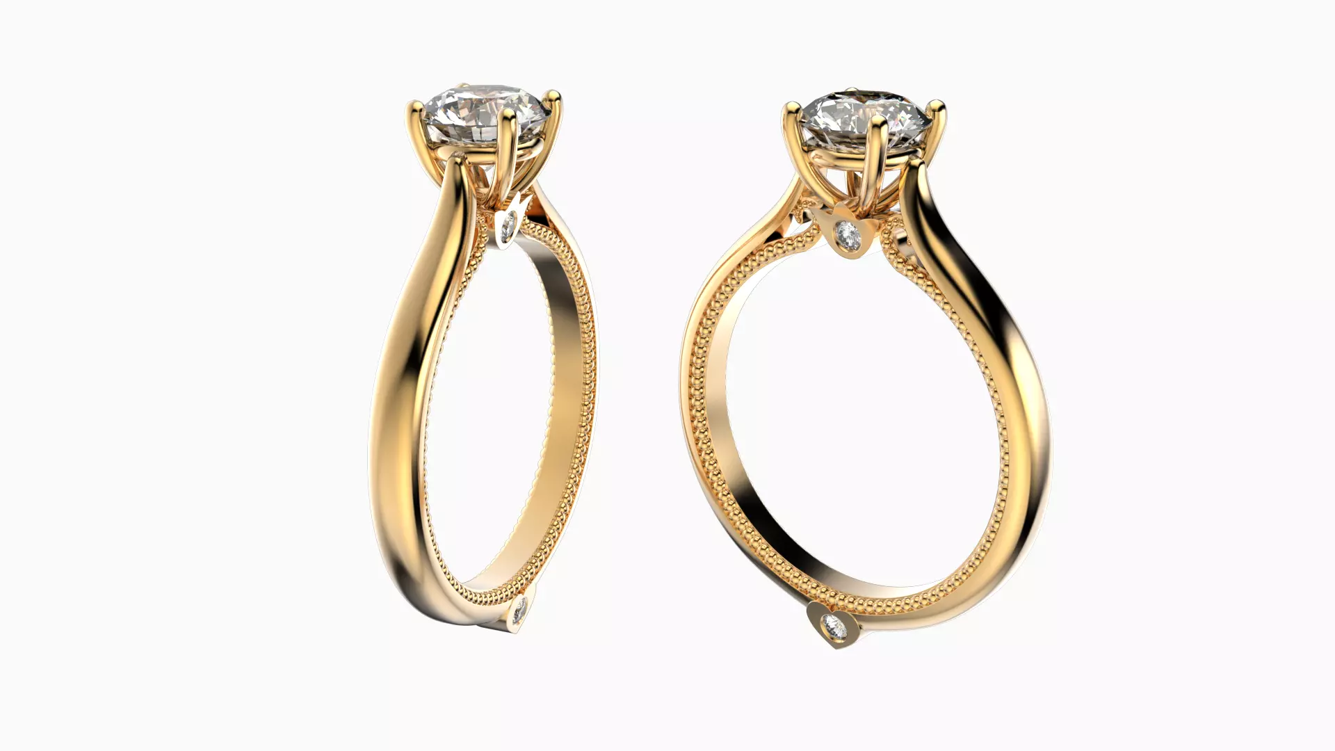 Engagement heart ring all sizes R29 3D print model