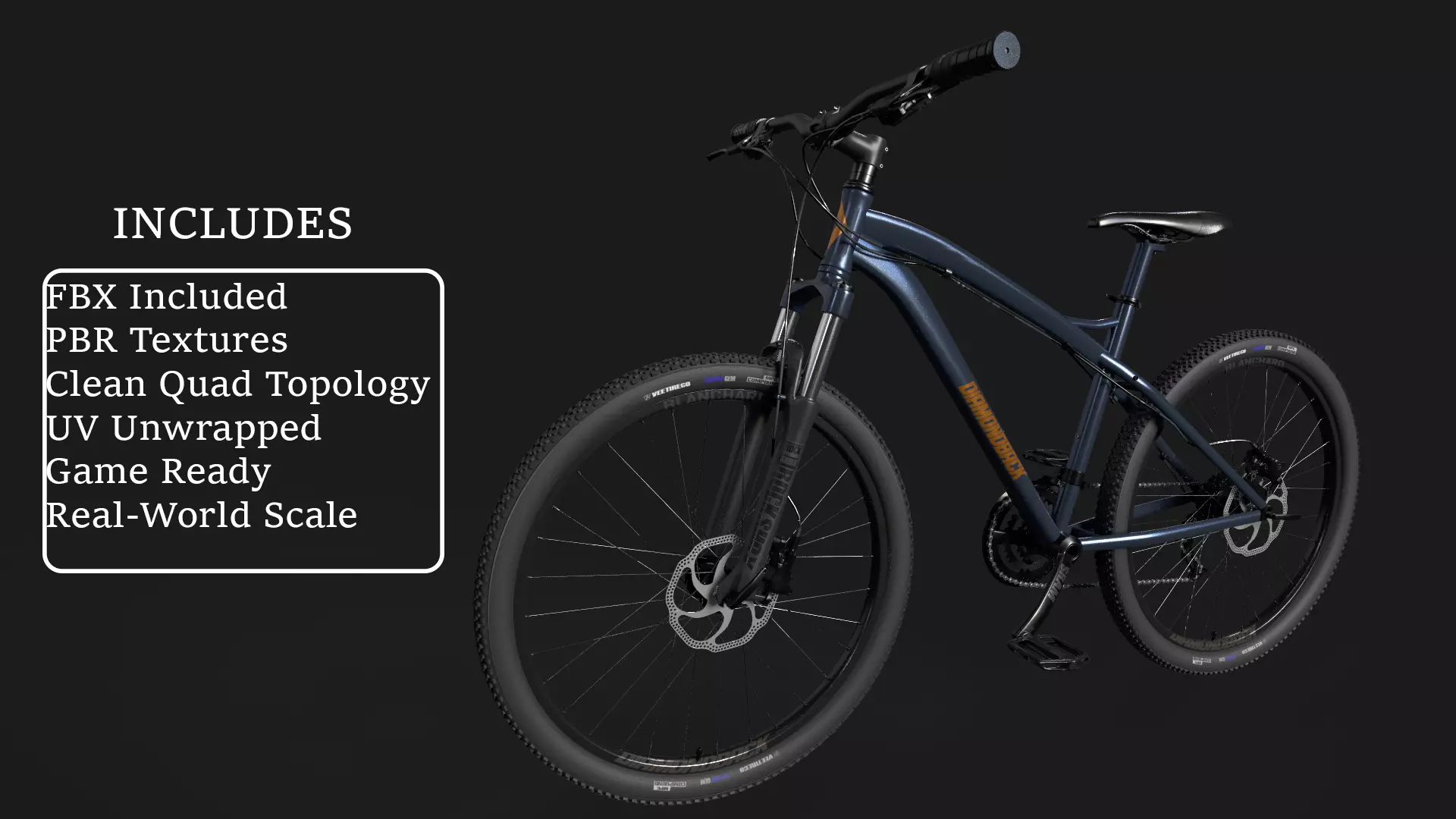 Mountain Cycle 3D Model Low Poly PBR Textured FBX Low-poly 3D model