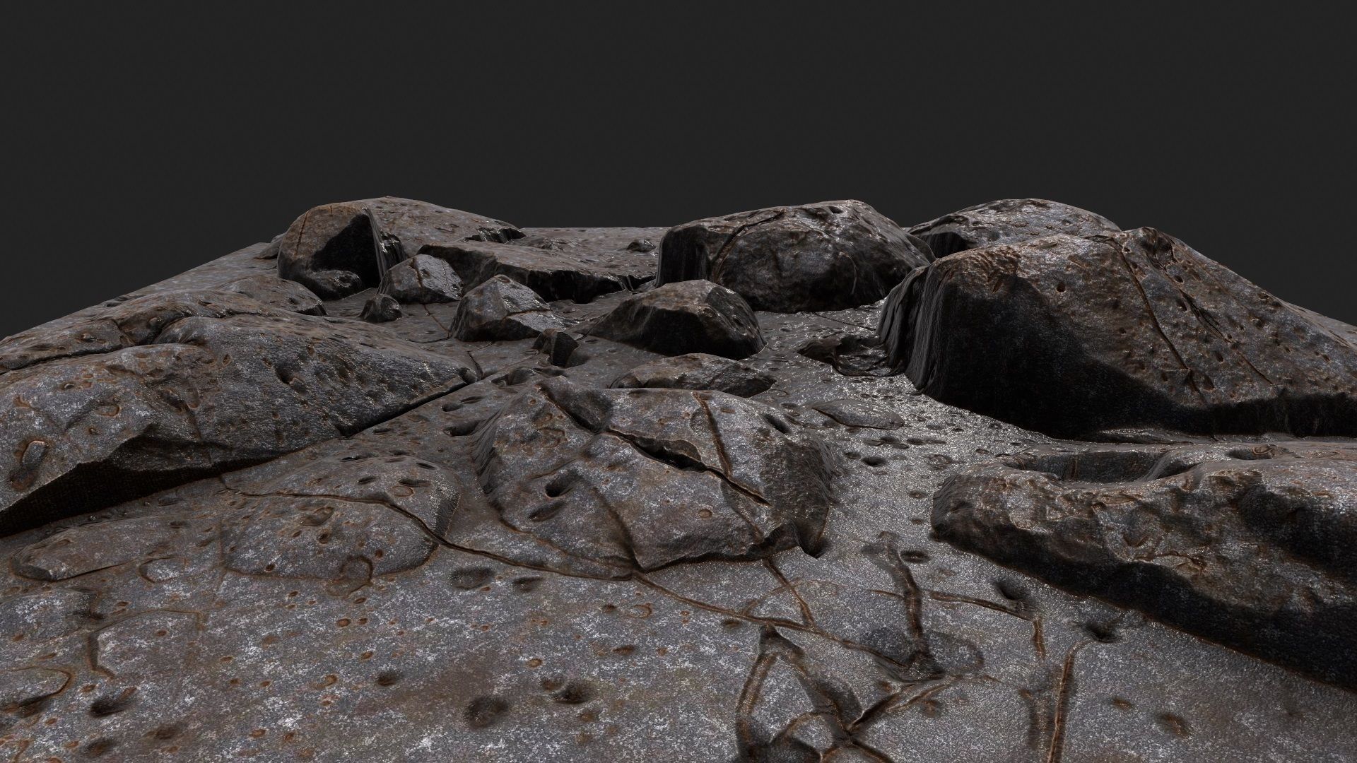 Rocks pile of on table 3D model_12