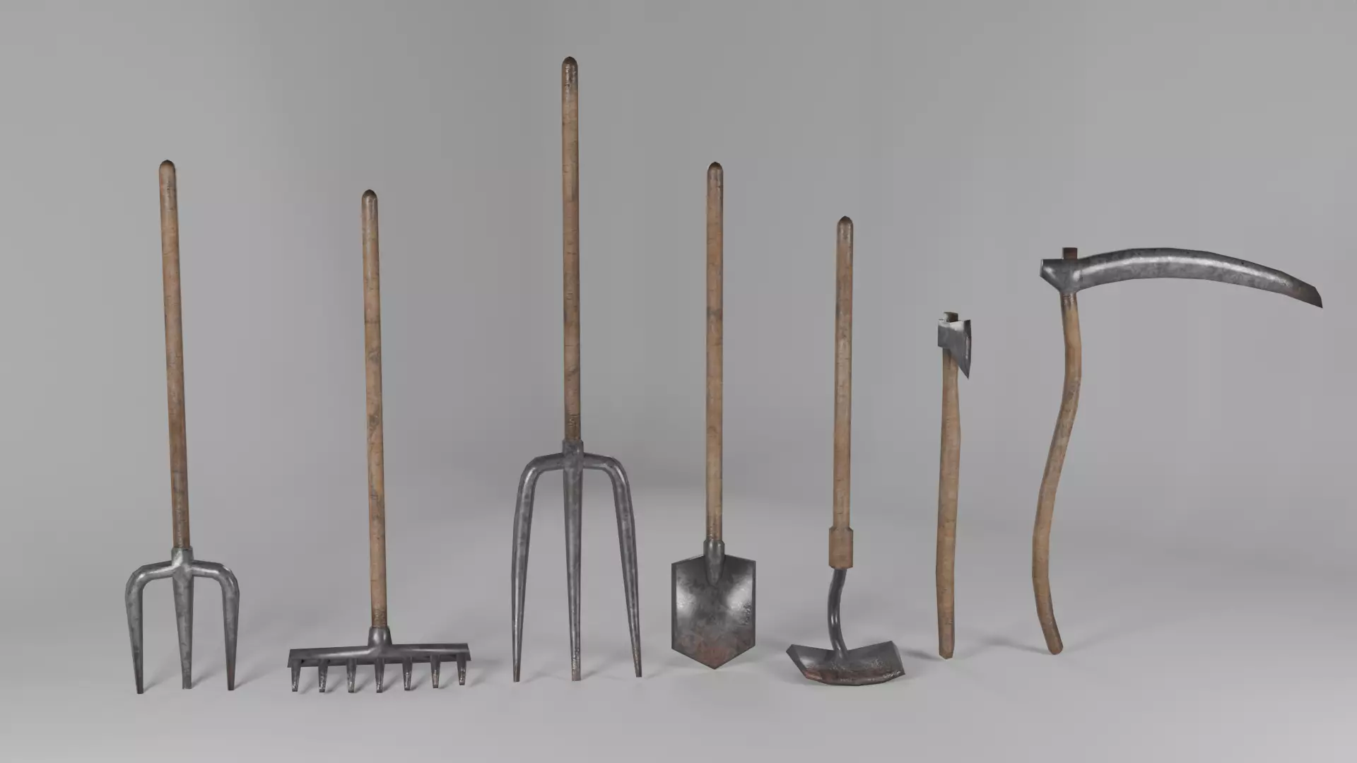 Low Poly Farming Tools Pack Low-poly 3D model