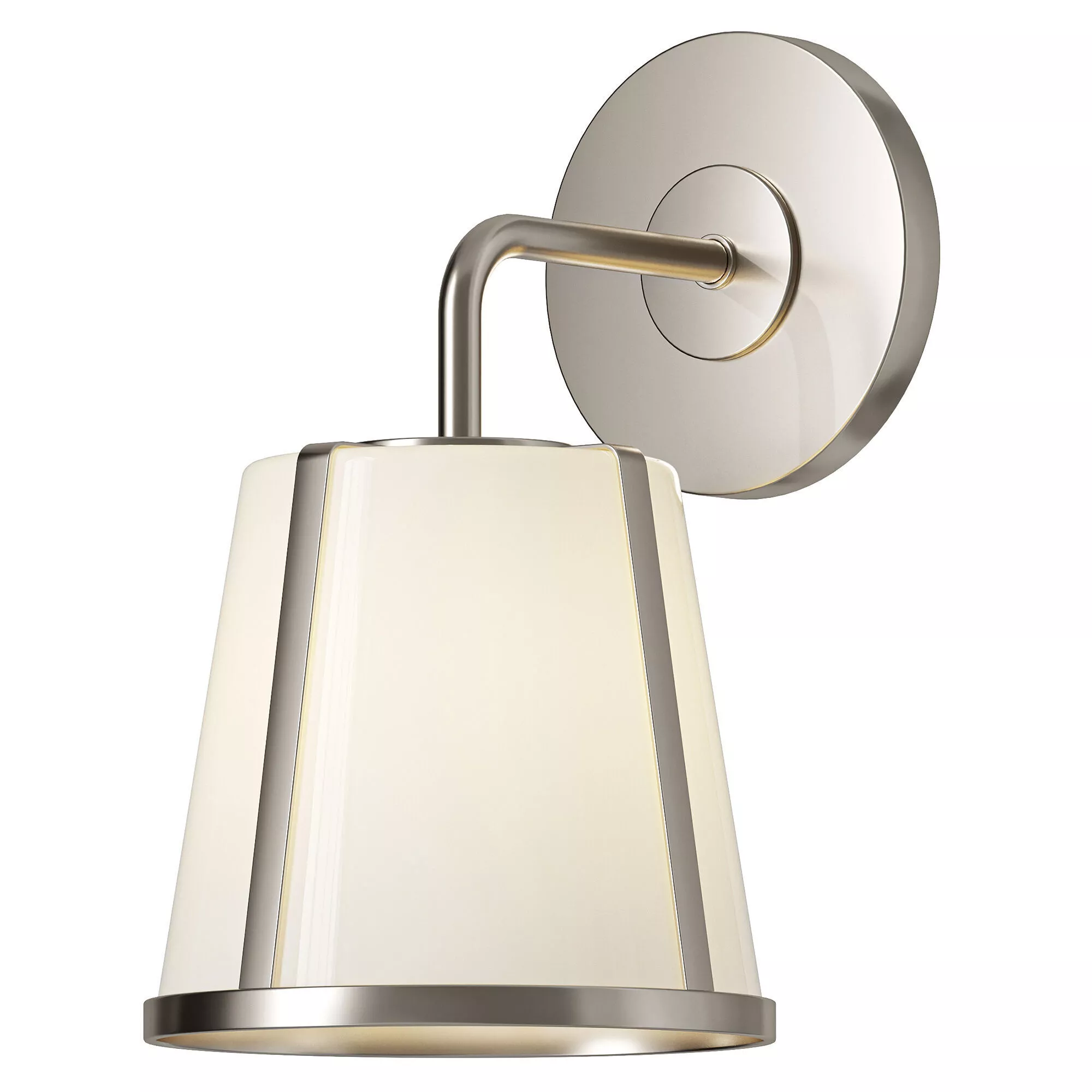 Hoyt Vanity Wall Sconce Polished Nickel with Opal Glass 3D model