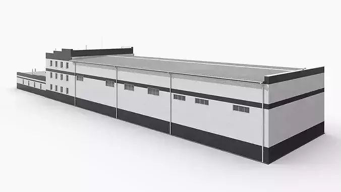 Large Commercial Facility with Cargo Terminal 3D model 5