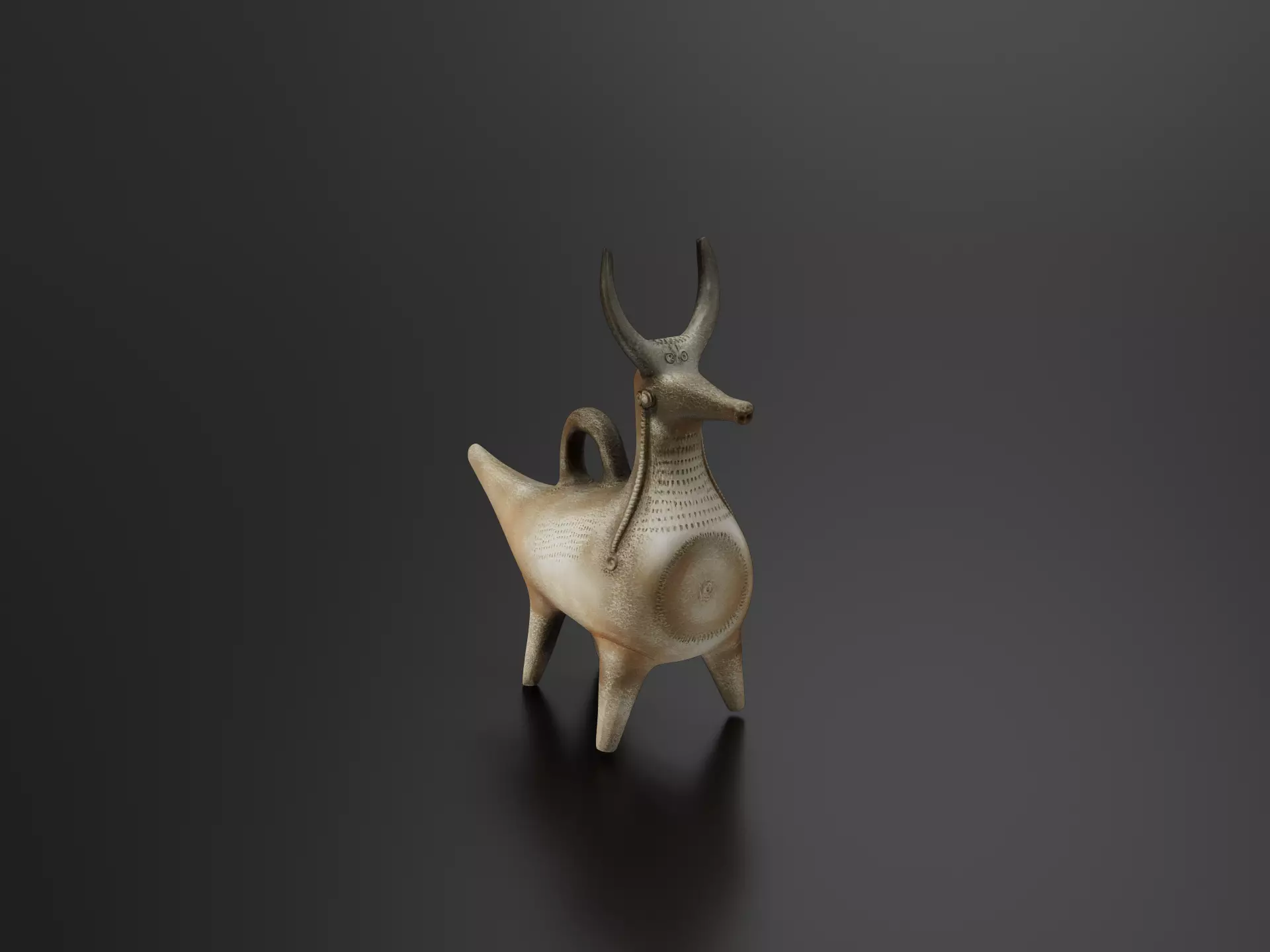 Ancient goat statue-00 3D print model