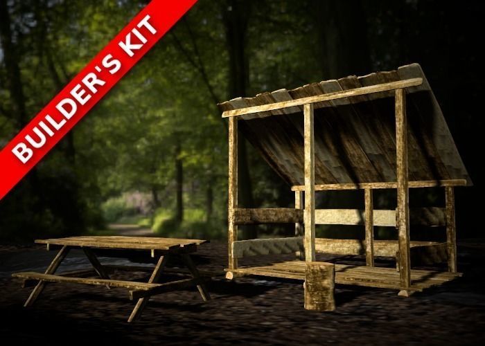 Lumber Kit - Rough-Hewn Texture Low-poly 3D model_0